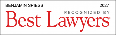Rectangular icon that says Benjamin Spiess Recognized by Best Lawyers 2027.