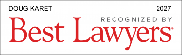 Rectangular icon that says Doug Karet Recognized by Best Lawyers 2027.