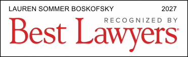 Rectangular icon that says Lauren Sommer Boskofsky Recognized by Best Lawyers 2027.